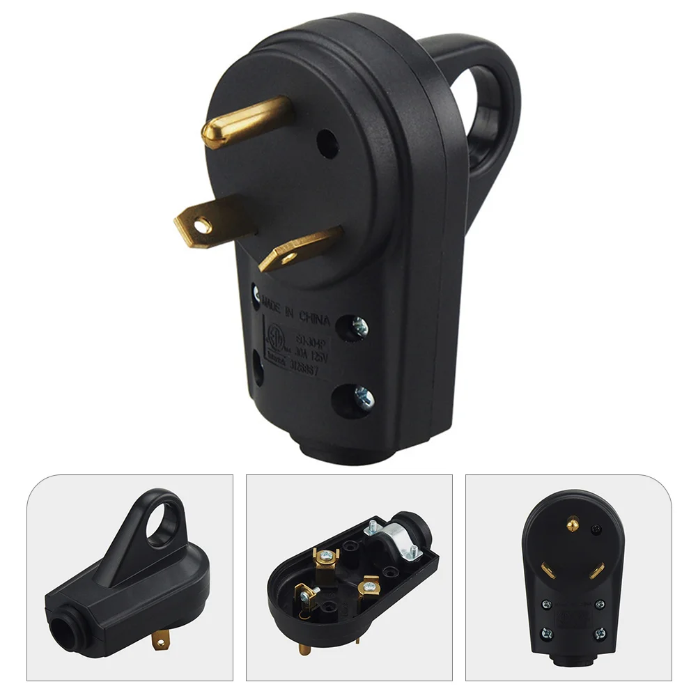

50a Male RV Plug 30 Amp Receptacle Power Assembly Detachable H ABS Trailer Camper Copper Contacts Good Conductivity PVC