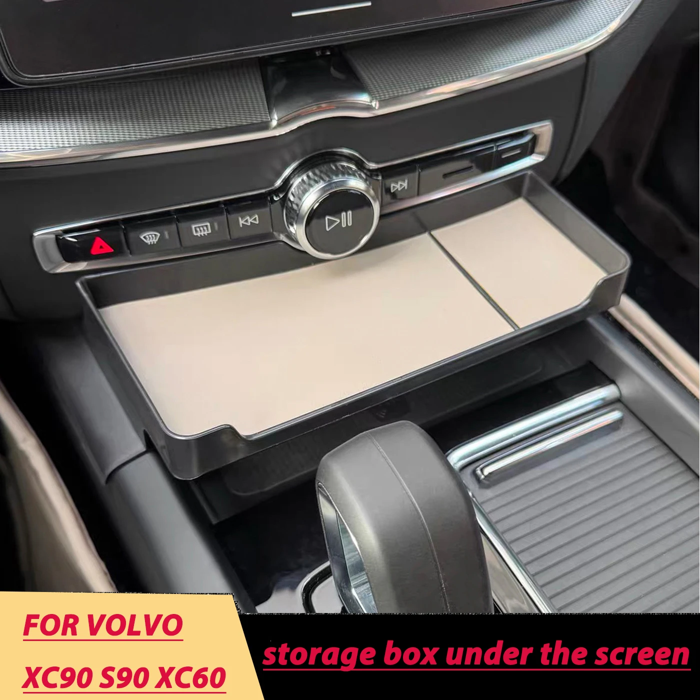 For Volvo 18-26 models XC60 S60 V60, with a storage box under the screen and a central control for layered storage