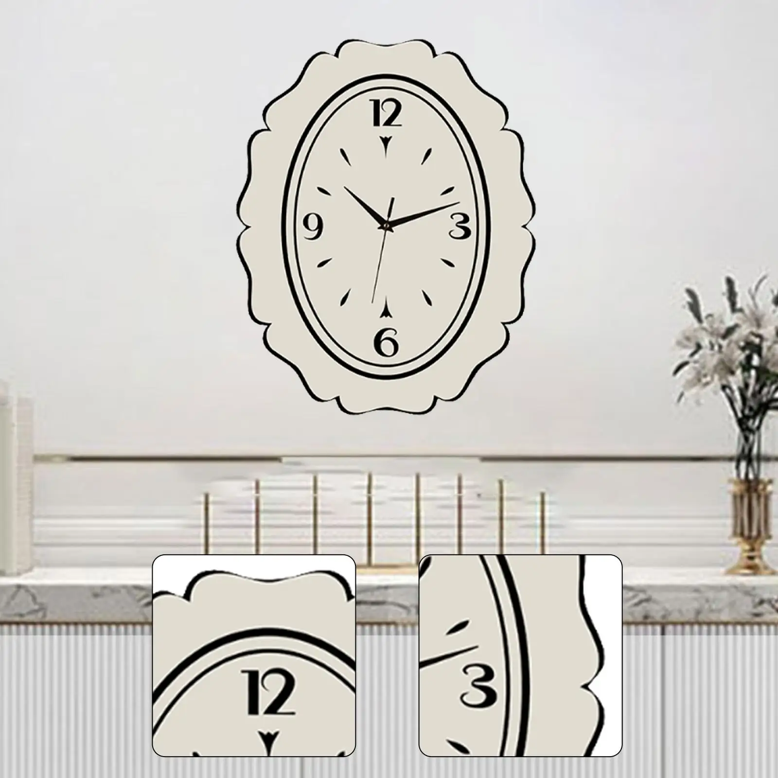 ساعة حائط جمالية بسيطة لتزيين الحائط للمطبخ وغرفة المعيشة والمكتب #2