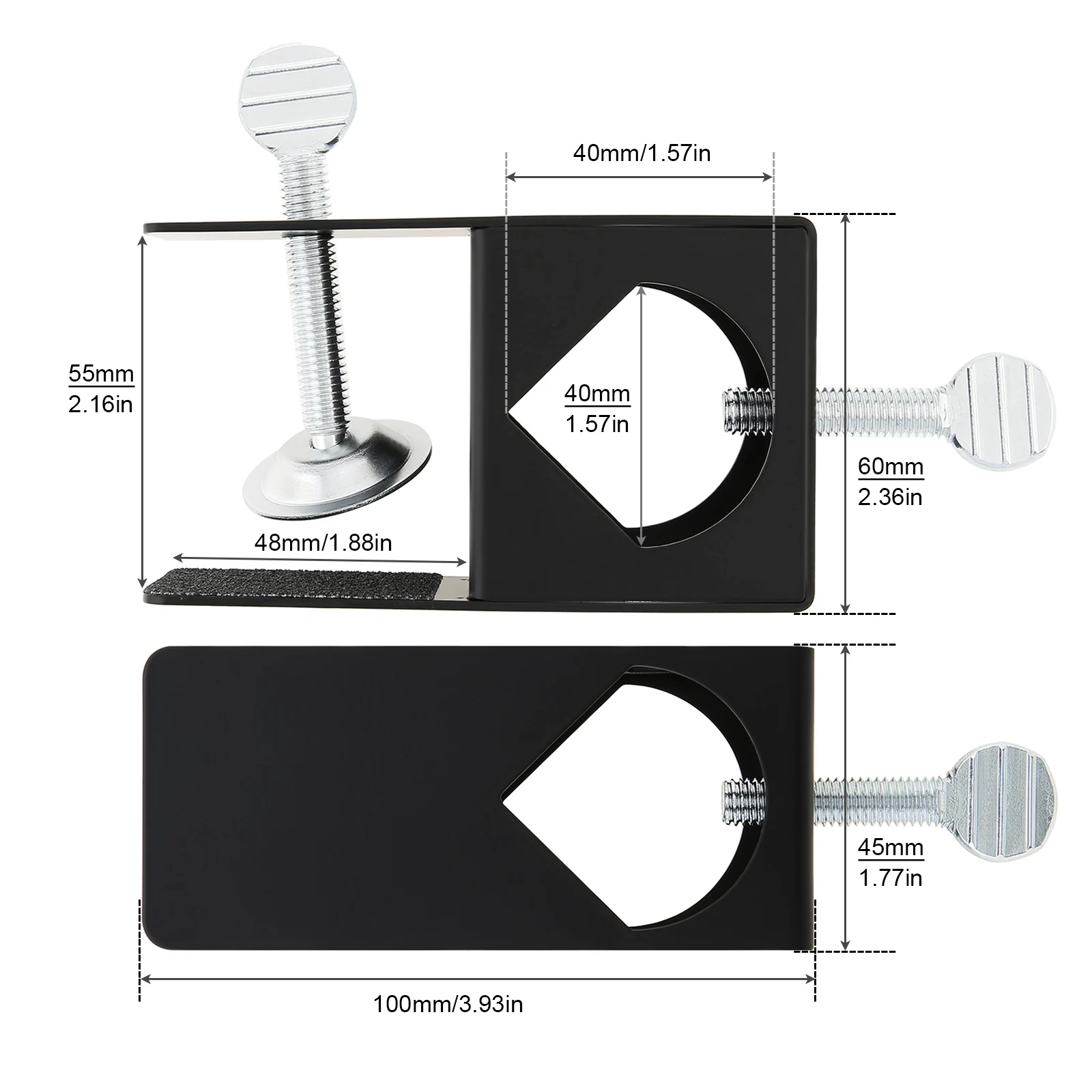 Universal Pole Holder Deck Mount Clamp Metal Aluminum Clip Fittings Screw Camera Holder Bracket Accessories for Mic Desk Lamp