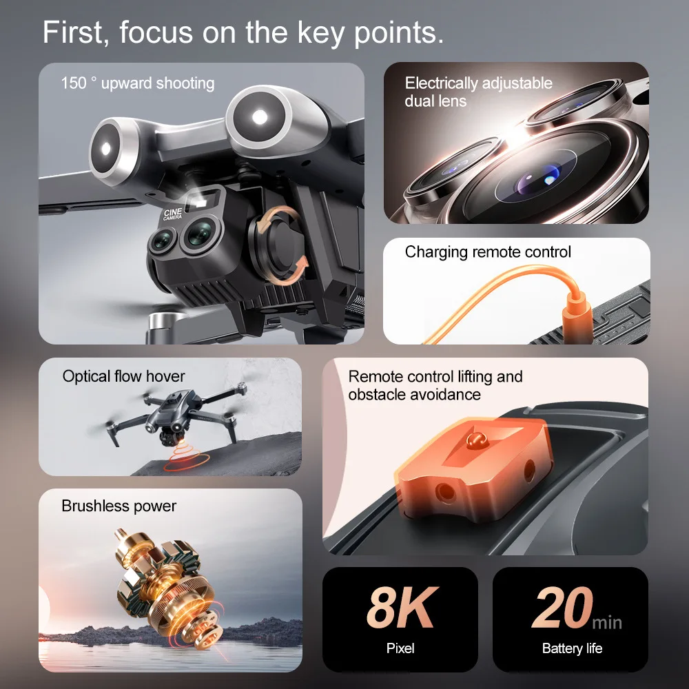 V600 Drone Mini 4 Pro Max Professional HD Dual Cameras Optical Flow Positioning Avoidance WIFI UAV GPS Quadcopter Dji Mavic Air2