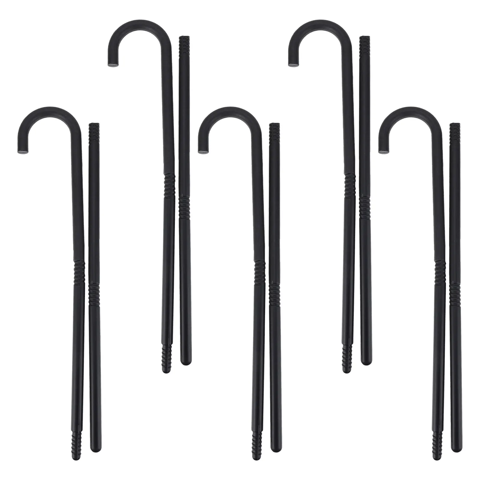 

5Pcs Plastic Theatrical Cane Elegant Lightweight Halloween Costume Accessory Prop for Stage Performances Jazz Dance Cosplay