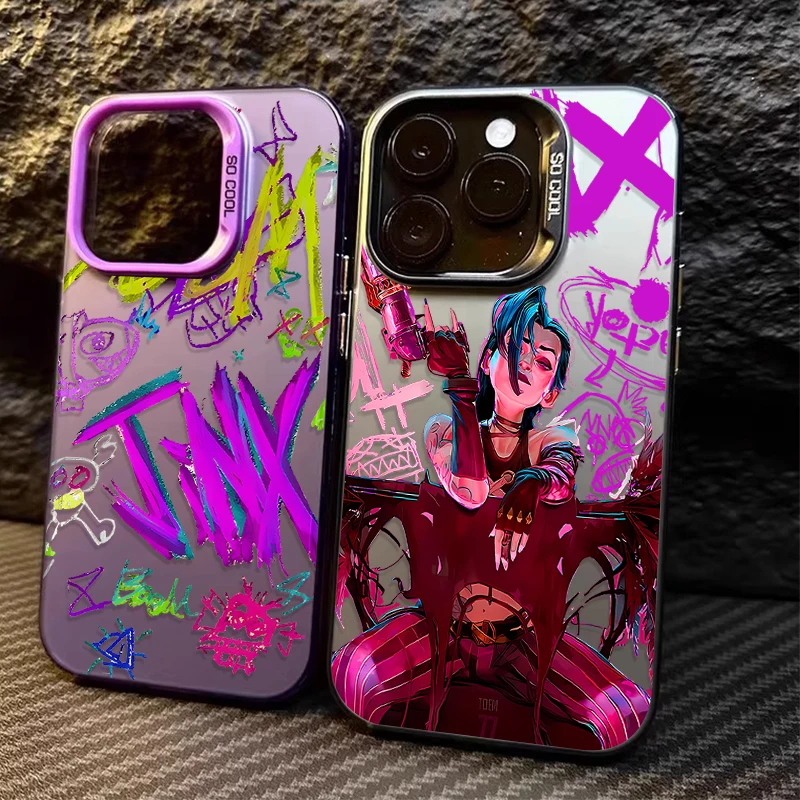 Custodia rigida opaca per iPhone 15 16 14 13 12 11 Pro Max XS X XR 8 7 Plus SE 2020 Graffiti Arcanes Jinxs Placcatura antiurto Copertura per PC