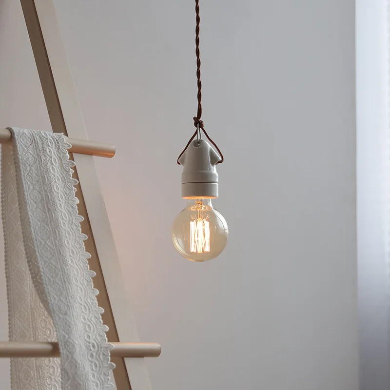 Japanese Vintage Ceramic Pendant Light for Bedroom Bedside, Art Single-Head Mini Hanging Lamp for Dining, Creative Decor