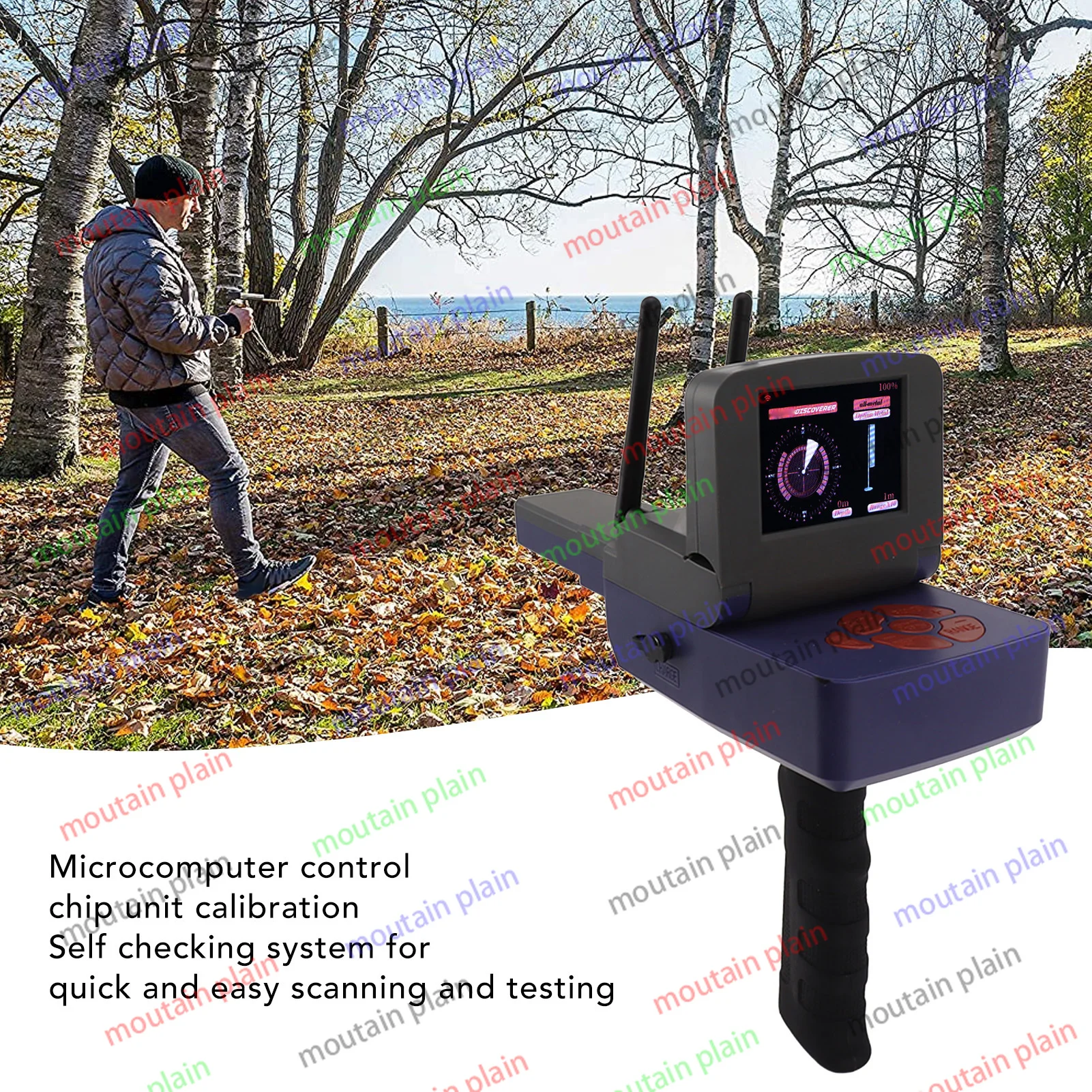 Metal Detector 30m profondità 1500m gamma attrezzatura Scanner per cercatore di metalli sotterranei con Display per oro argento rame