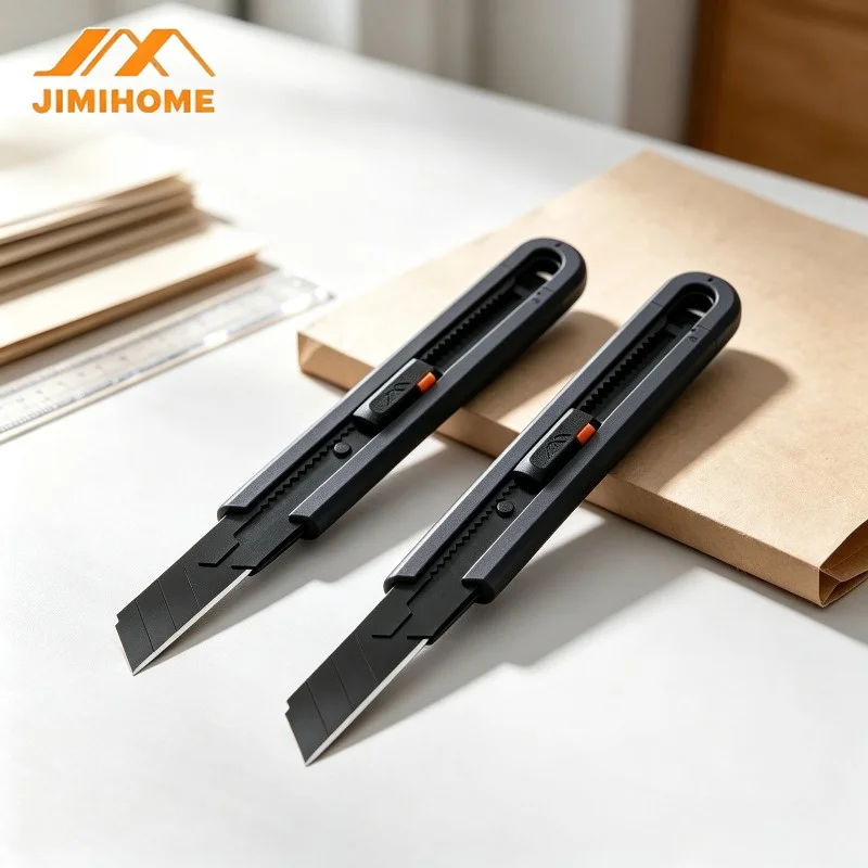 JIMIHOME Portable Knife Carbon Steel Blade Safety Lock Retractable Pocket Professional Paper Cutter Multifunctional Tool Knife