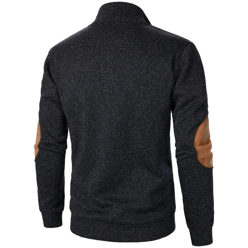 Herbst und Winter Herren Stehkragen Langarm lässig Strickpullover Top