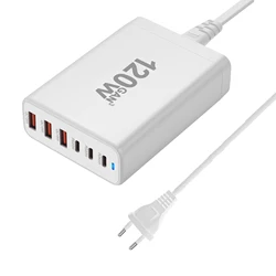 3.0 USB C타입 PD 고속 충전기, 휴대폰 USB 충전기, 120W 200W GaN 충전기, 6 포트