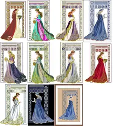 Seven Seasons Beautiful Lady Counted Cross Stitch 14CT Ręcznie robiony zestaw do haftu krzyżykowego zwierzęta Zestaw do haftu krzyżykowego Robótki ręczne