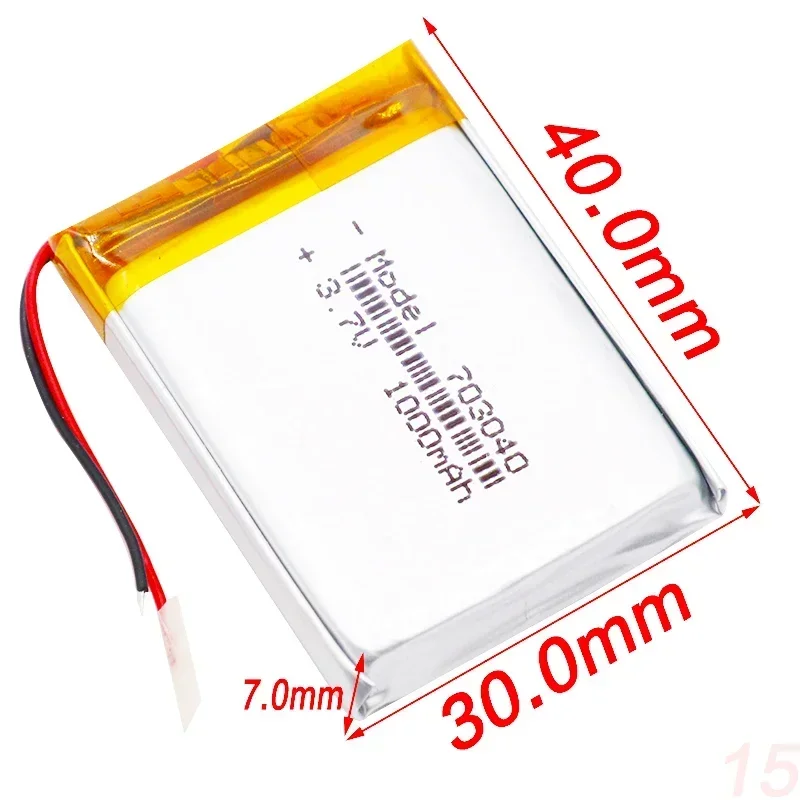 Rechargeable 3.7V 1000mAh 703040 Battery Li-Po Polymer Cells Lithium Li-ion Lipo Battery For Razor PSP MP3 MP4 GPS Toy Radio