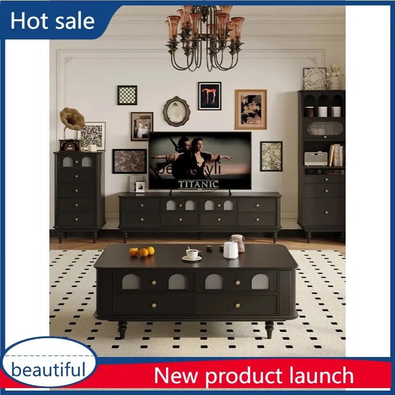 

A029 Французский ретро журнальный столик из цельного дерева для гостиной, дома, элитный маленький столик с кремовым ветром