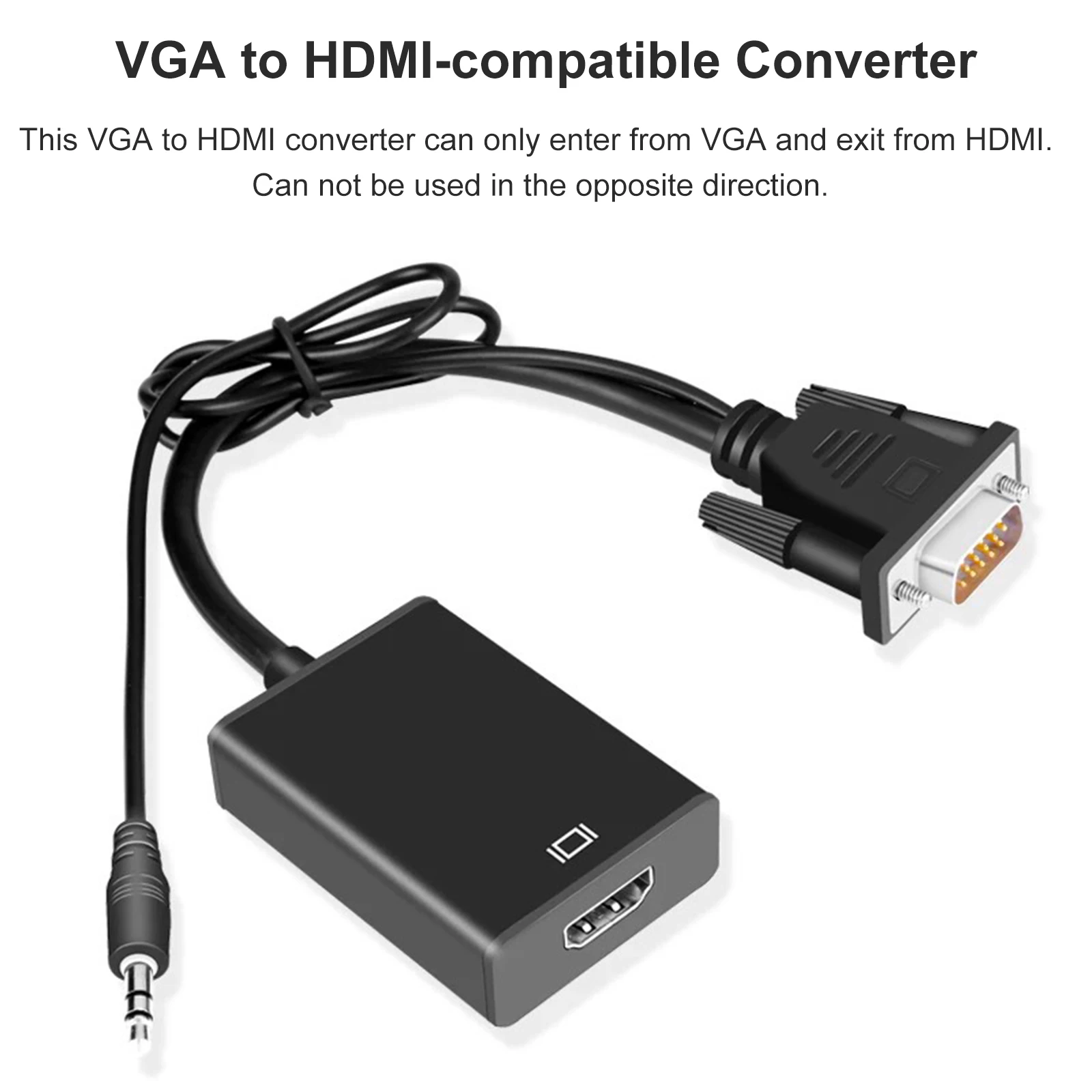 SIXIGNWO 1080P VGA HDMI 호환 컨버터 케이블, 오디오 포함, PC 노트북 HDTV 프로젝터 VGA HDMI 호환 어댑터