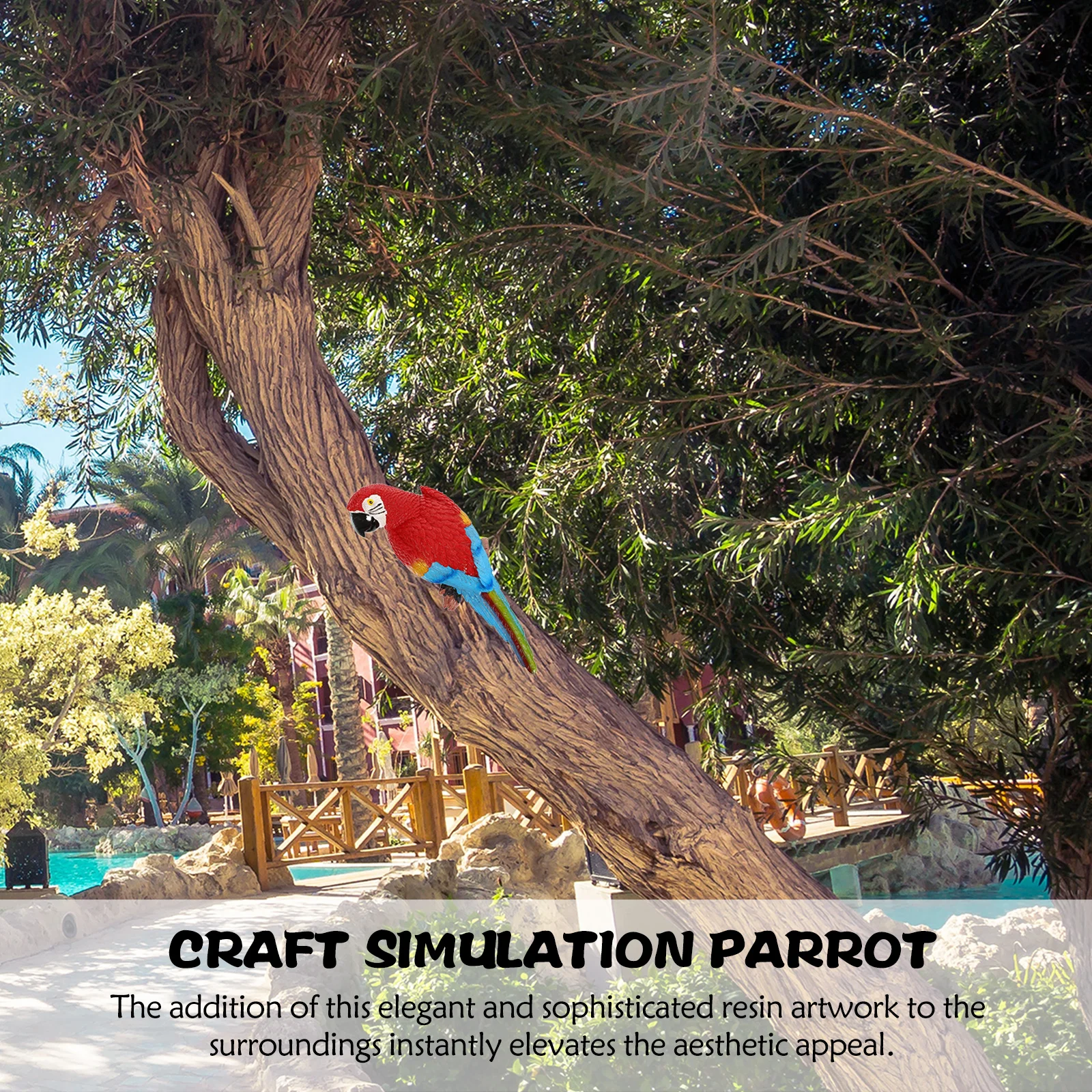 

Bird Figurine Statue Figurines Home Decor Lifelike Parrot Adornment Decorations