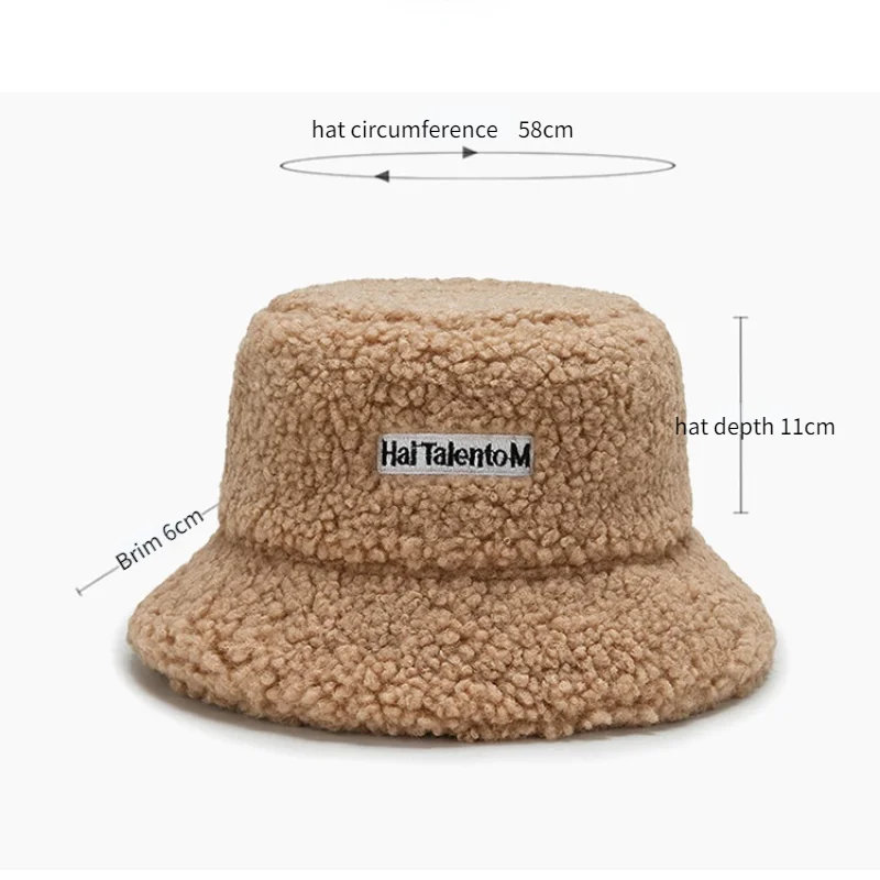 Lamb Faux Fur Bucket Hats For Women Men Winter Bob Warm Teddy Velvet Panama Fishermen Hat Outdoor Streetwear Female Hip Hop Caps