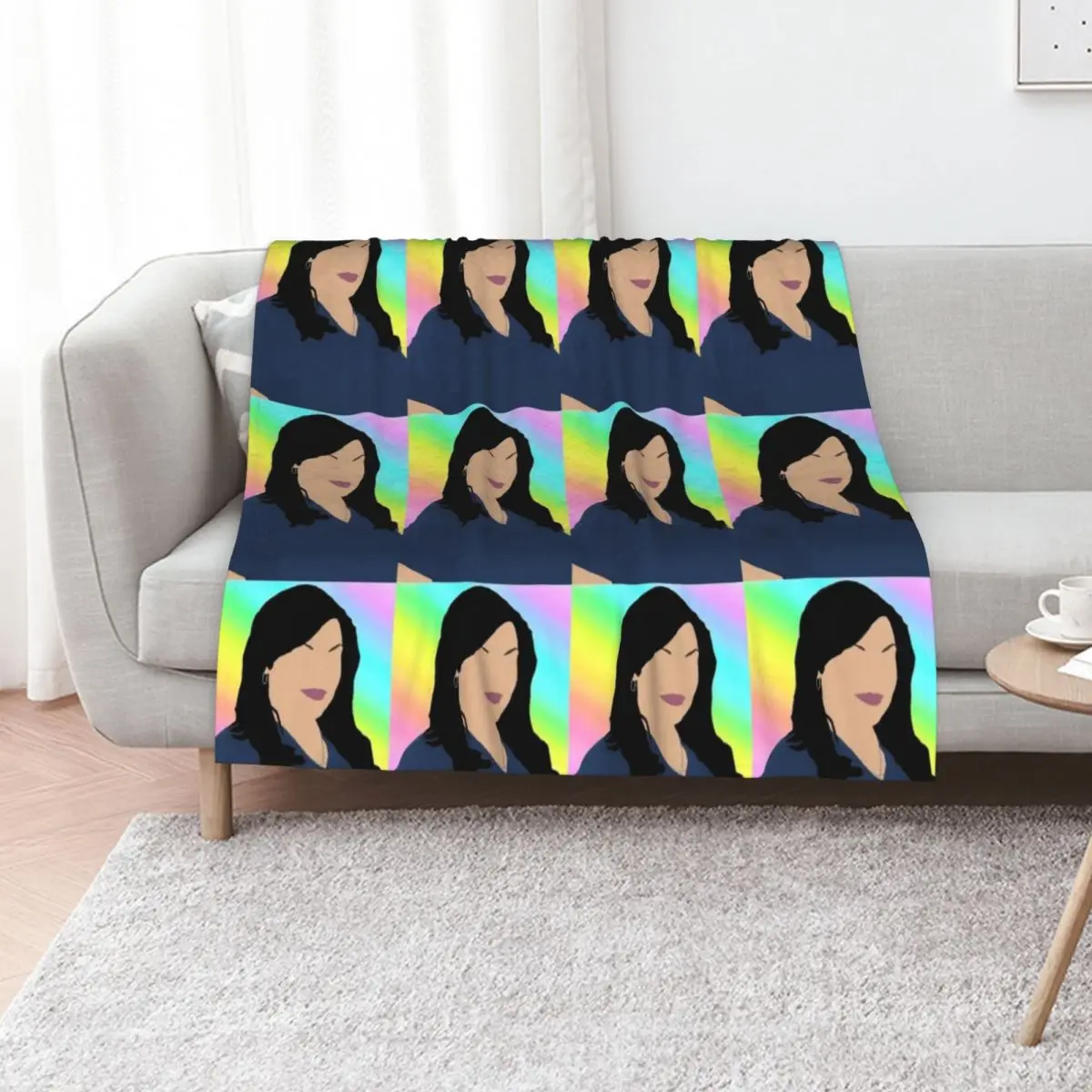 Callie Torres Pastel Rainbow Throw Blanket Single Soft Travel Shaggy Blankets Sofas Of Decoration valentine gift ideas Blankets