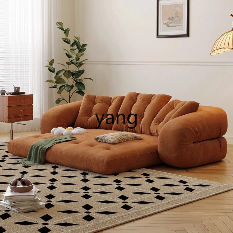 

LMM Vintage Style Small Apartment Dual-use Folding Lazy Sofa Bed Human Dog Bed Tech Fabric