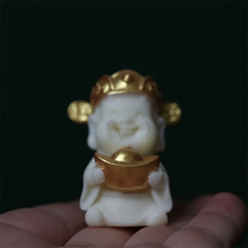

Wholesale Direct Supply Ivory Nut Little God of Wealth Decoration Home Desk Decoration Car Decoration Crafts Ingot God of Wealth