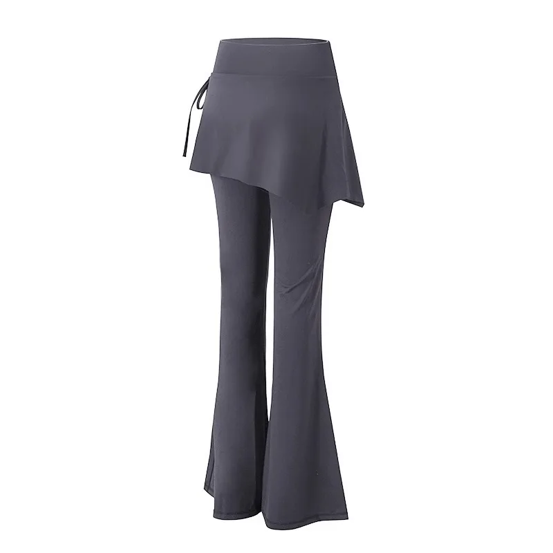 

Women's Micro Flare Yoga Pants with Skirt Wrap - High Waist Tummy Control Butt Lifting Workout Leggings for Gym Pilates Training