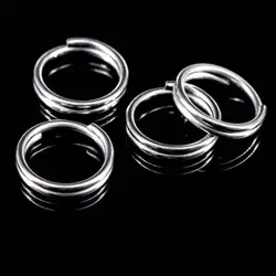 ORJD 50pcs Fishing Snap Split Ring 3.5mm-15MM Stainless Steel Double Loop Open Lure Hook Connector Fishing Tackle Accessories