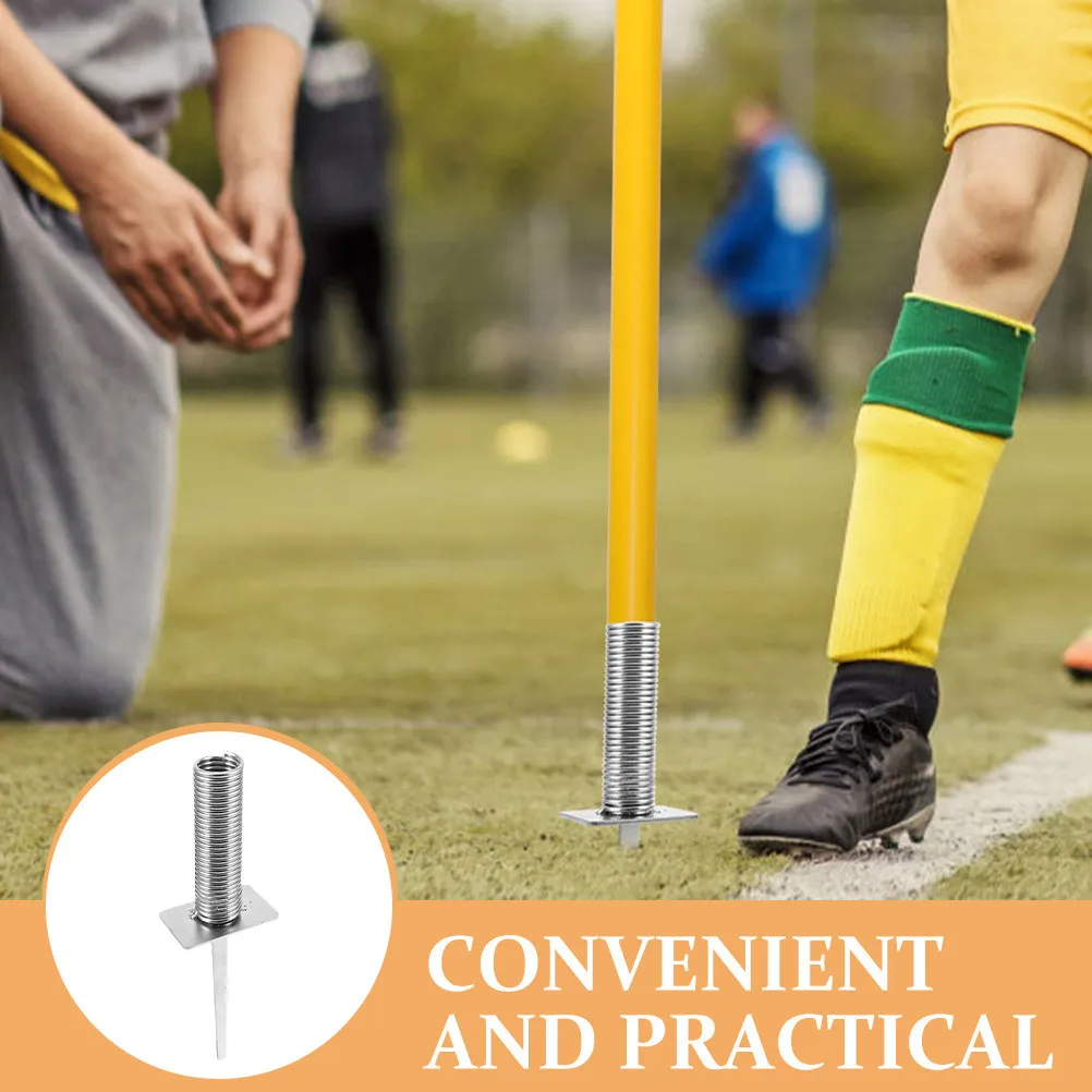 2Pcs Football Flagpole Holder Stable Base Detachable Iron Soccer Training Ground Spike Corner Flag Mount Agility Equipment