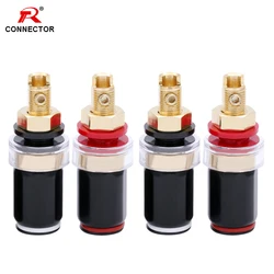 2Pairs Music Enthusiast Binding Post Speaker terminal 50mm Brass Gold-Plated terminal Power Amplifier Audio Terminal