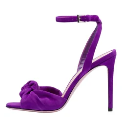 Purple High-heeled Sandals Woman Summer 2023 Butterfly-Knot Gladiator Sandals Women Party Sexy Slingback Stylish Ladies Stiletto