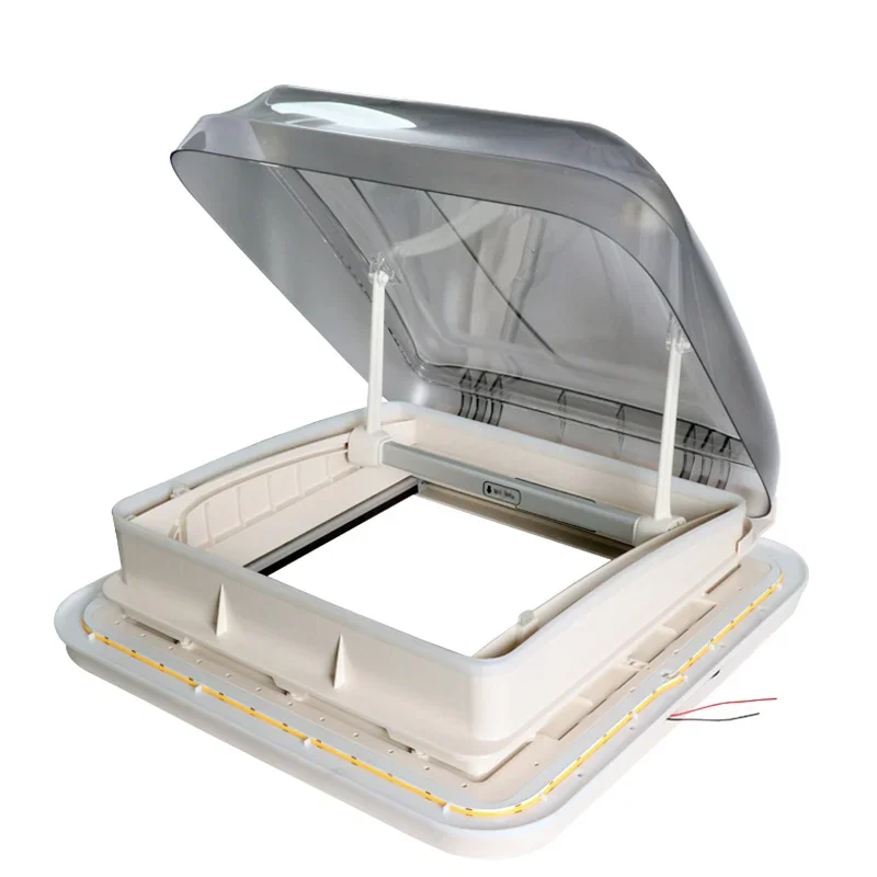 

RV Roof Window Aluminum Alloy Camper Van Roof Window Caravan Top Window And Skylight With Led Light Double Glazing Acrylic