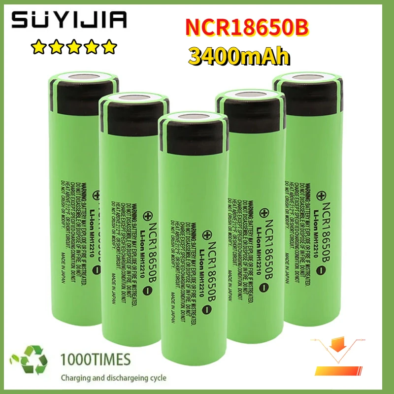 1-50PCS NCR18650B Actual Capacity Original 18650 Battery 3.7V 3400mah Lithium Rechargeable Batteries 18650 Cells Li-ion Bateria