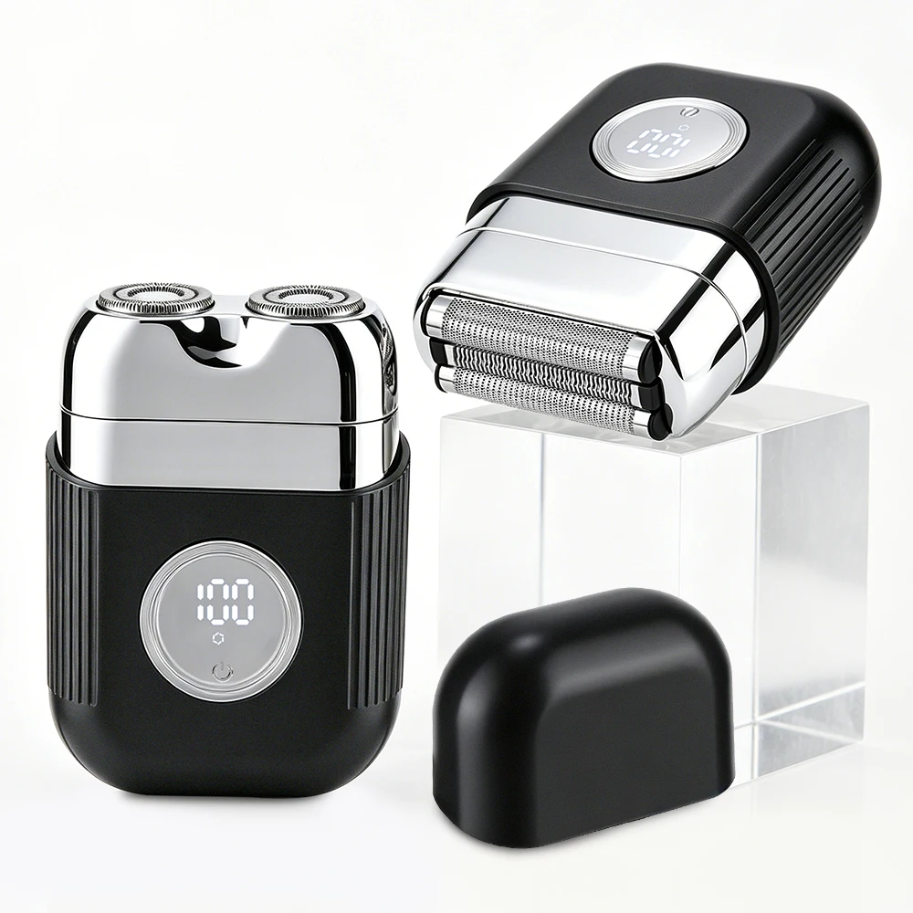 Electric Shaver for Men Dual-Head Blade Electric Razor Rechargeable Facial Beard Trimmer Portable Mini Electric Shaver for Men