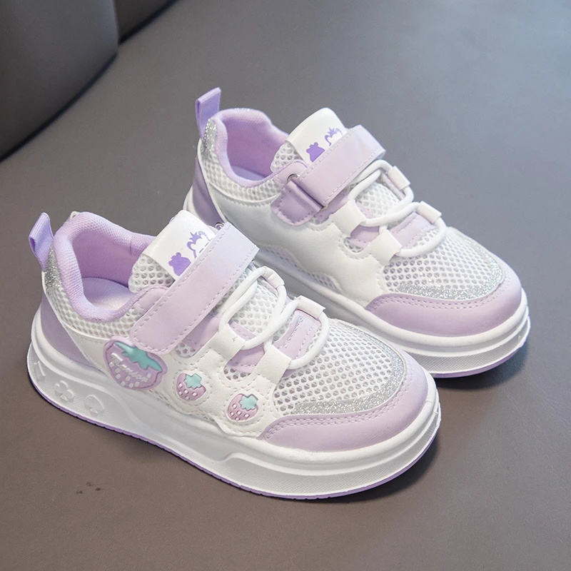 Children's Cute Fruit Pattern Casual Sports Shoes Spring and Summer Mesh Breathable Non-slip Comfortable Thick-soled Sports Shoe