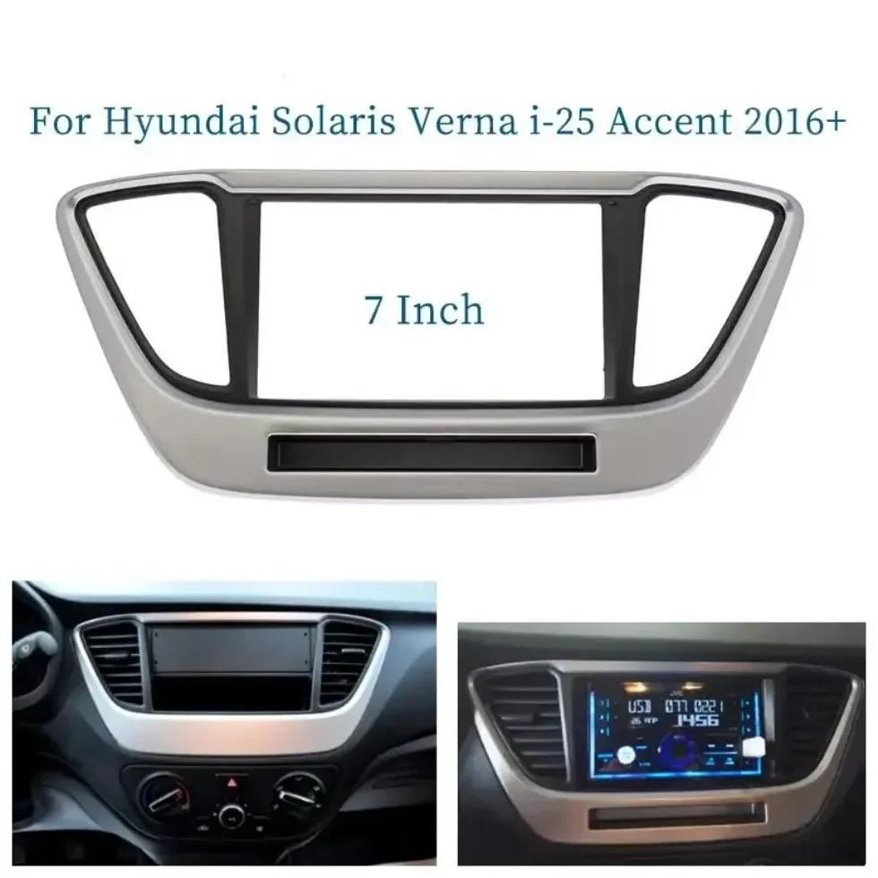 For Hyundai Solaris Verna i-25 Accent 2016+ 7 Inch 2Din Car Dashboard Frame Radio Fascia MP5 Adapter Panel