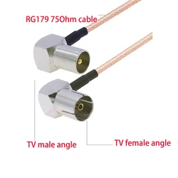 1pc IEC PAL DVB-T TV Male to Female Right Angle 90-degree Connector Pigtail Cable Adapter RG179 75Ohm 15cm/30cm/50cm NEW