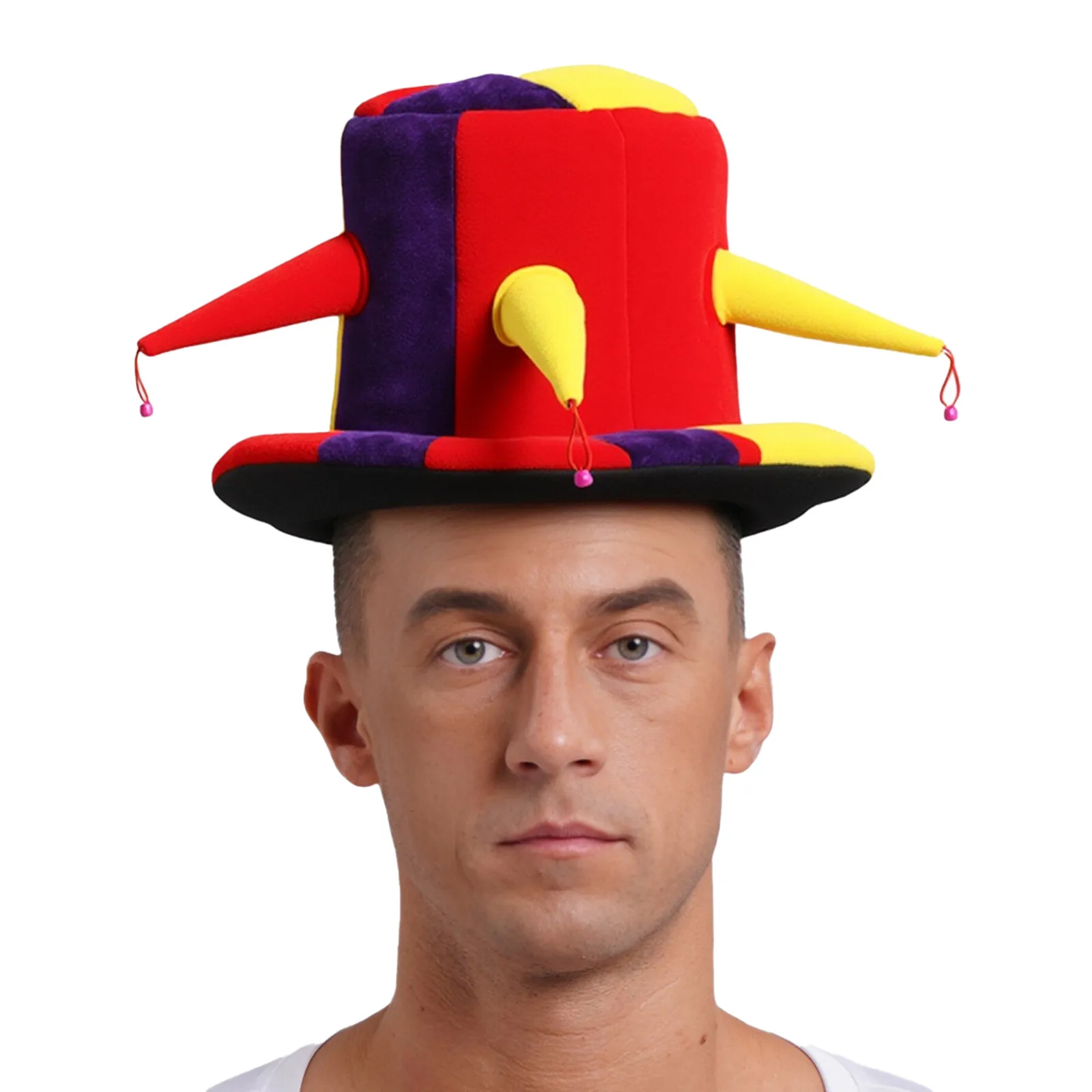 Narrhut, Kostümzubehör, Kostüm, Glocke, Clown, Zirkus, Performance, Mütze, Maskerade, Cosplay, Clown-Zubehör, Dekorationen