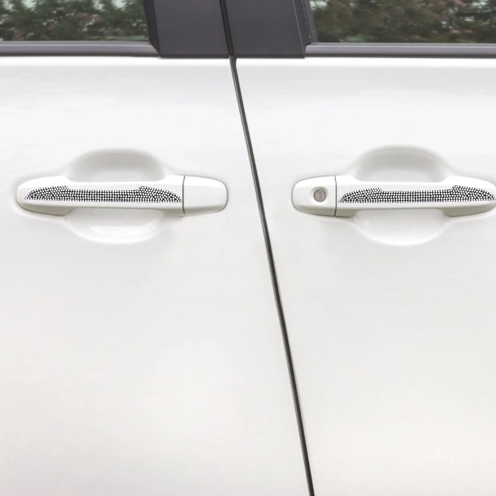 

4pcs Glitter Car Door Handle Protector Scratch Resistant Sticker Bling Rhinestone Decor Easy Install Guard For Vehicle Door Edge