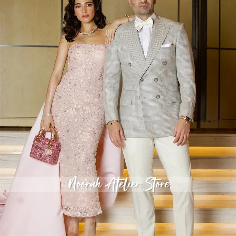 Customized Beads Luxurious Women's Evening Dresses for Special Occasions Sequins. Tube Top Luxury Prom Dress Elegant Gowns