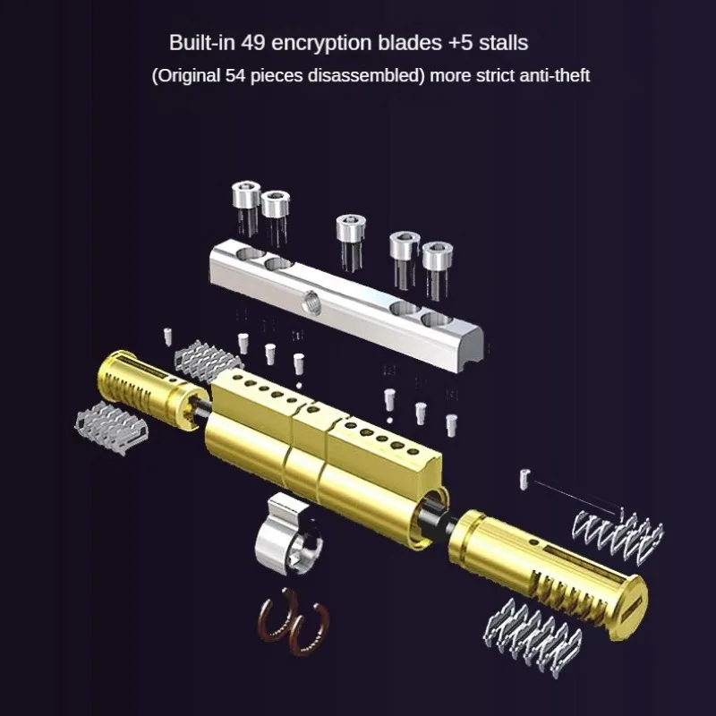 High Quality European Standard All Copper Anti-theft Cylinder Household Iron Door Entry Doors Lock Core C-grade Lock 8+1 Keys