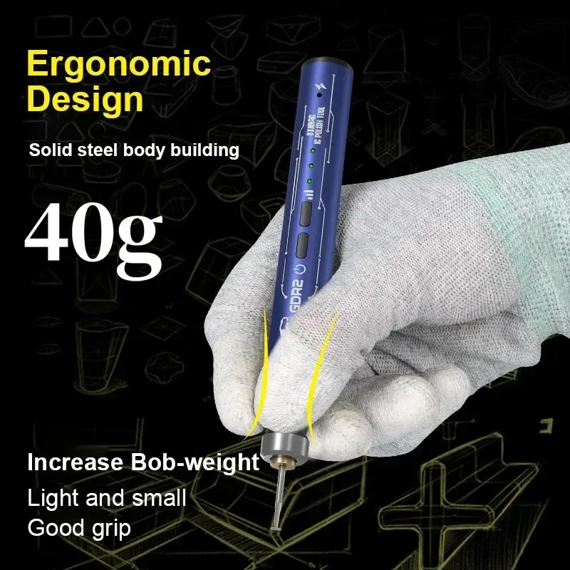 MECHANIC GDR2 Chip Polishing Pen Handheld IC Polish Tool MINI Electric Carving Pen Grinding Machine for Mobile Phone Repair
