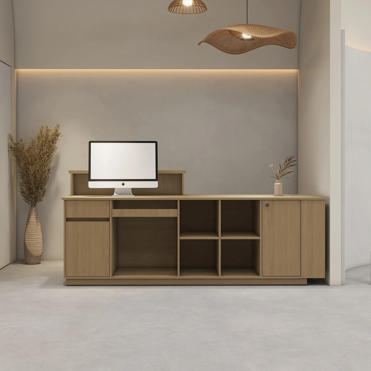 CX simple rattan checkout page front desk beauty salon clothing store shop shop custom bar