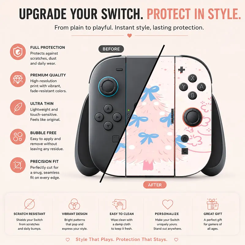 Creative pattern SWITCH game console protective film, with natural touch and comfortable feel, featuring personalized designs