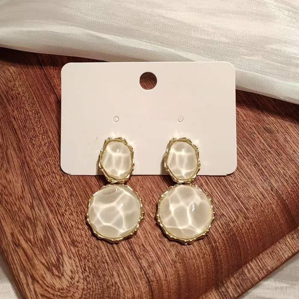 New Candy Color Water Ripple Earrings Resin Elegant Design Irregular Geometry Earrings Oval Drop Earrings Women Fashion