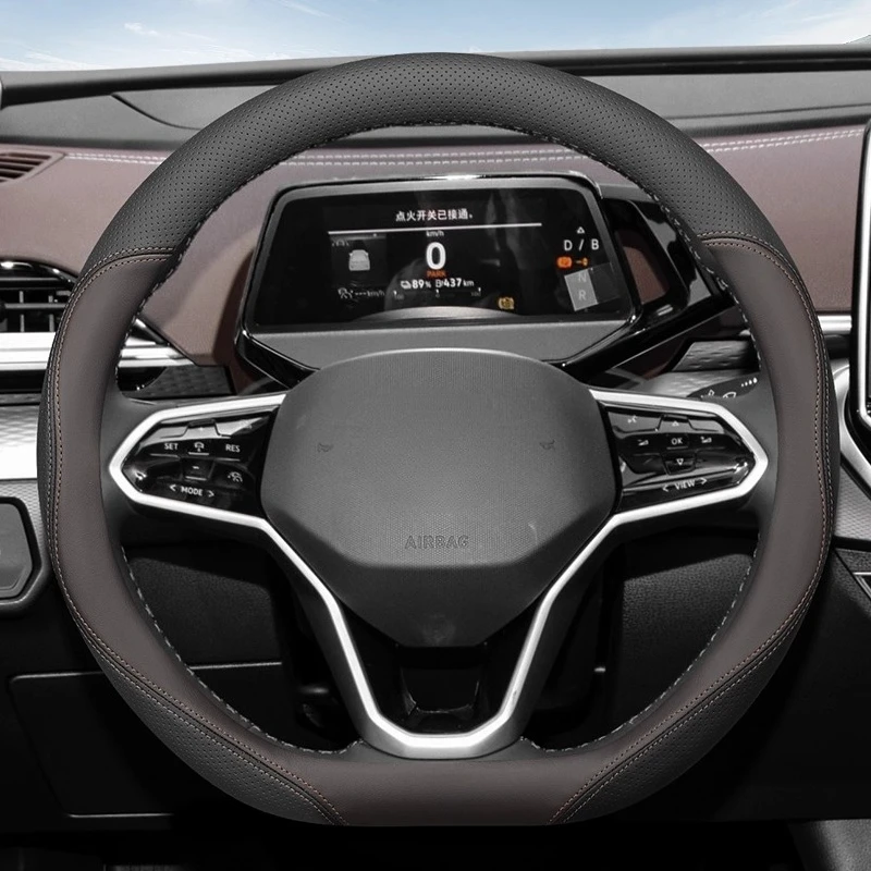 Для VW Volkswagen ID3 ID4X ID6 CROZZ Golf 8, кожаный чехол на руль Nappa, четырехсезонный универсальный противоскользящий автомобильный аксессуар