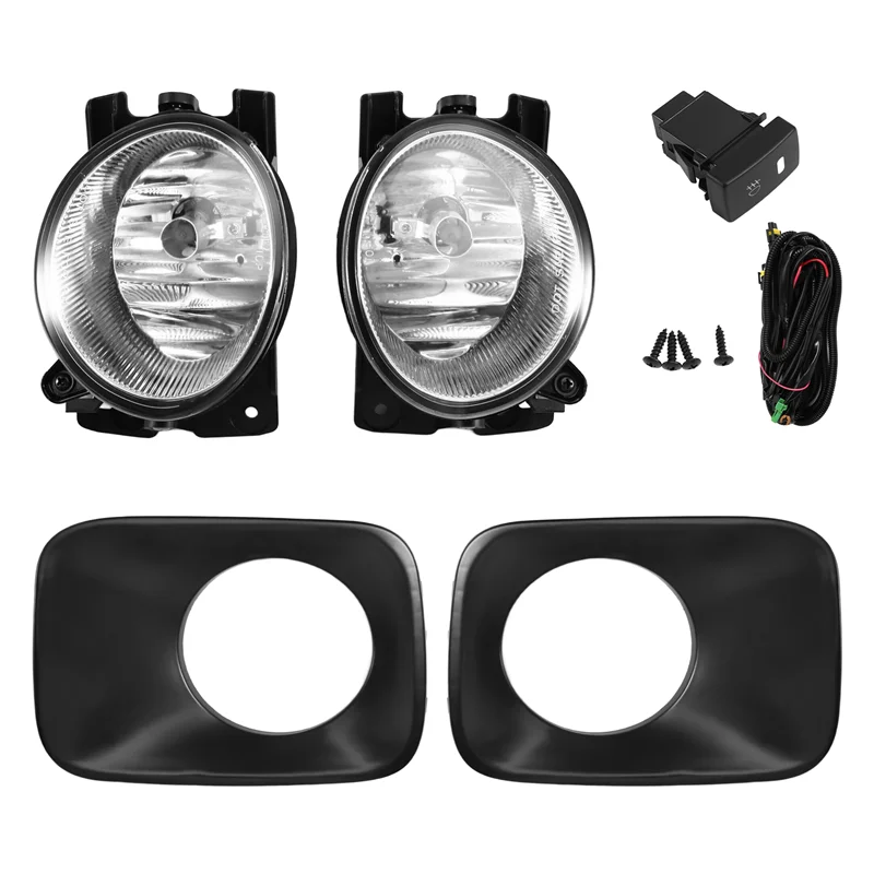 

Car Front Fog Light Assembly 1 Set For Honda Pilot 2009-2015 With Halogen Bulbs H11 Harness Switch Upgrade Kit Included