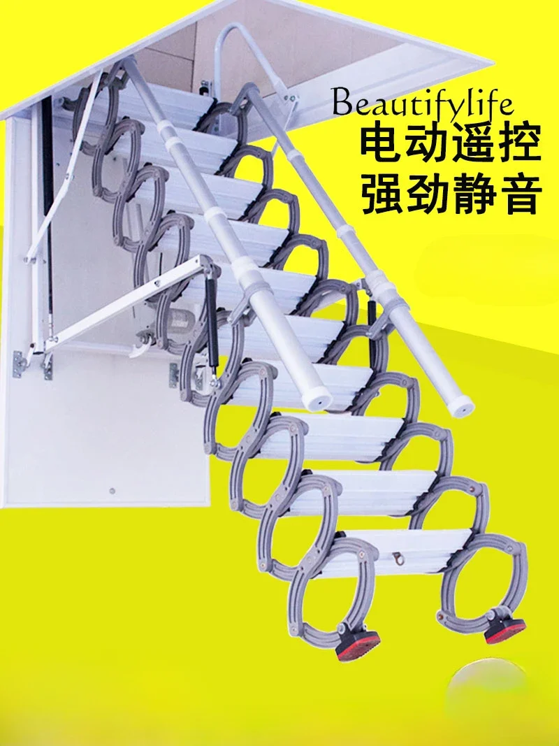 Attic Retractable Staircase Invisible Indoor Compound Shrinkage Stretch Automatic Folding Elevator