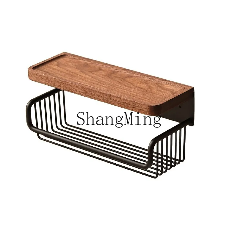 

DSA walnut tissue holder, bathroom face towel rack, non-punching wall-mounted storage pumping carton