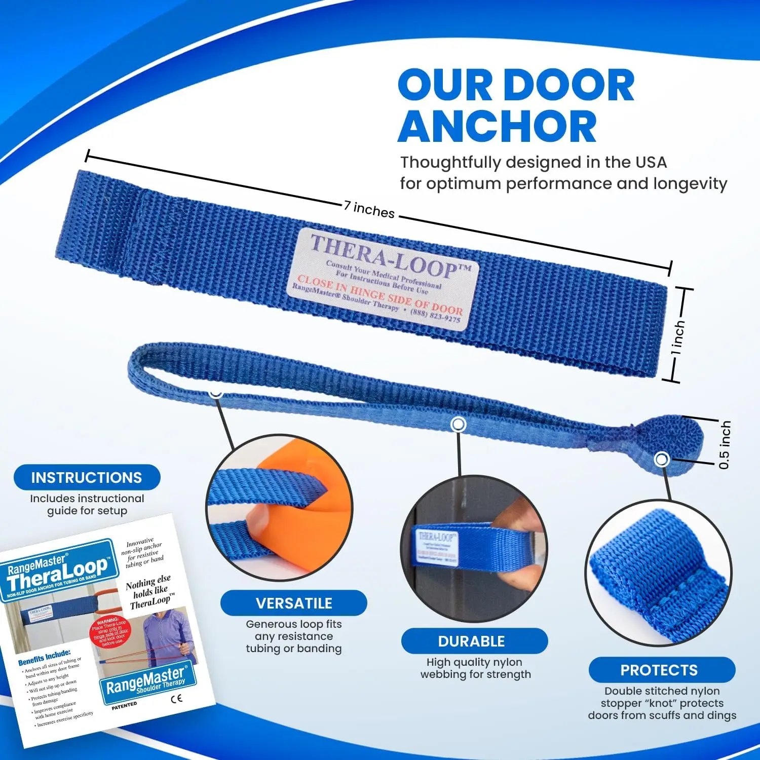 Door Anchors │ Non-Slip  Complements Exercise Bands or Tubes  Great for Exercising or Strengthening Act