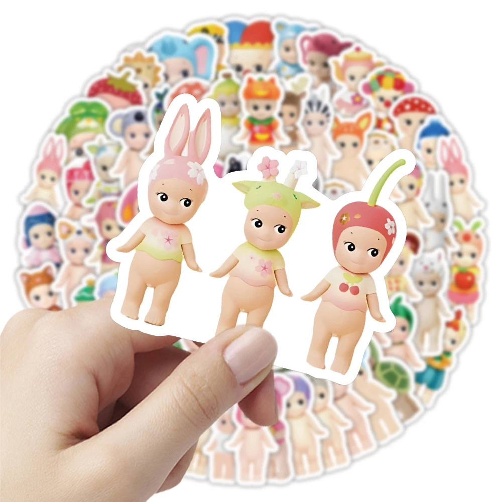 10/30/50/100pcs Character Goods Sonny Angel Stickers Cute Doll Sticker Decoration Scrapbook Luggage Phone Cartoon Kid Decals Toy