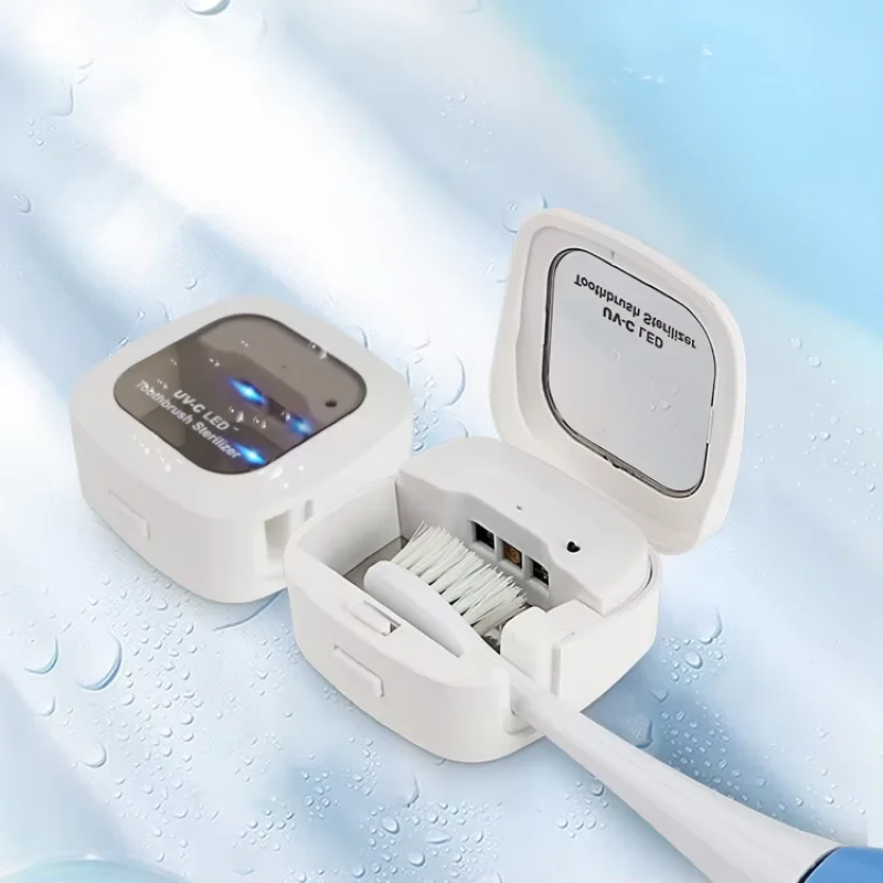 AiQUE 99.99% carcasa de esterilización 280nm UV-C esterilizador de cepillo de dientes Mini portátil 200mAh recargable Estuche De Viaje baño hogar