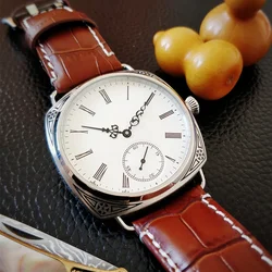 Men's manual mechanical watch for Seagull st3621 movement 47mm retro business dress watch with Sterile dial