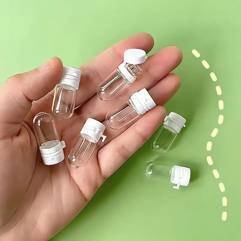 10 Mini-Reiseflaschen, auslaufsicher, tragbar, transparente Glasflaschen, geeignet für Make-up-Entferner, Serum, Einweg-Leerflasche – Detail 10