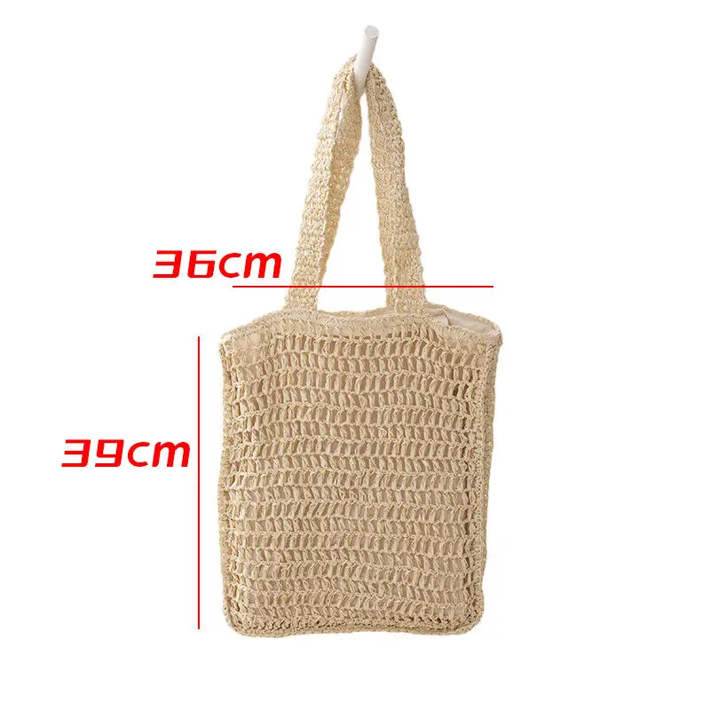 Handwoven Bohemia Summer Beach Straw Bag High Quality Large Capacity Women's Shoulder Bag Fashion Designer Female Handbag Purse